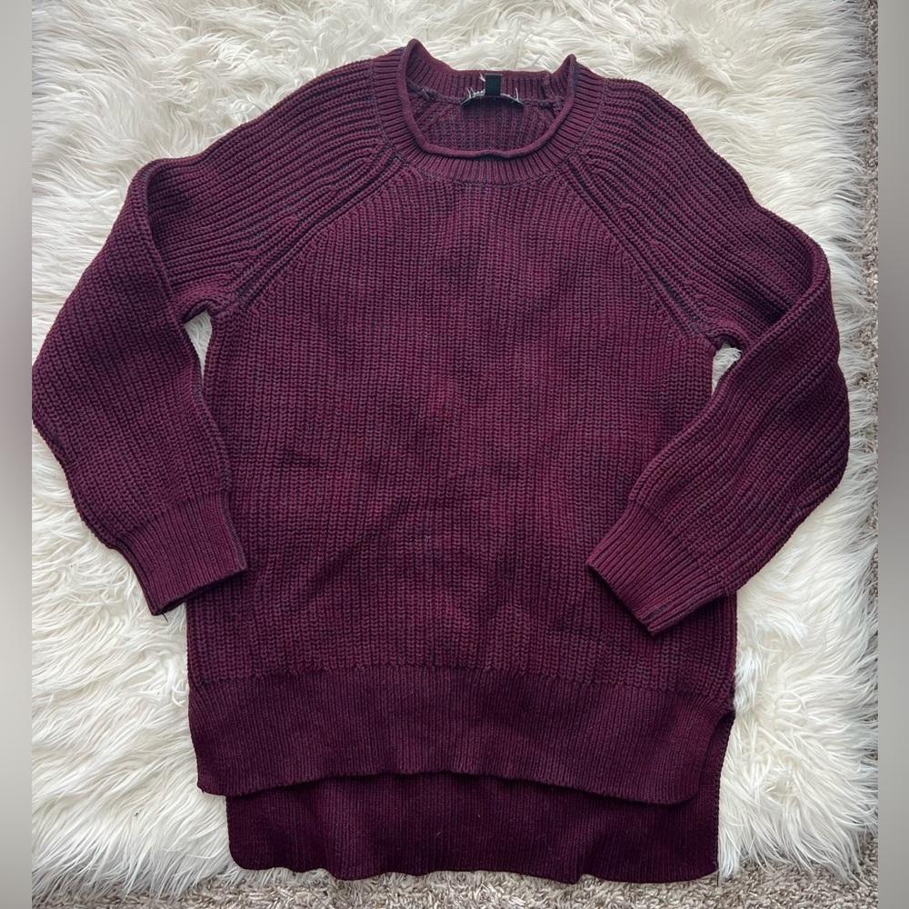 Ellen Tracy Women Large  Knit Sweater Port Burgundy Knit